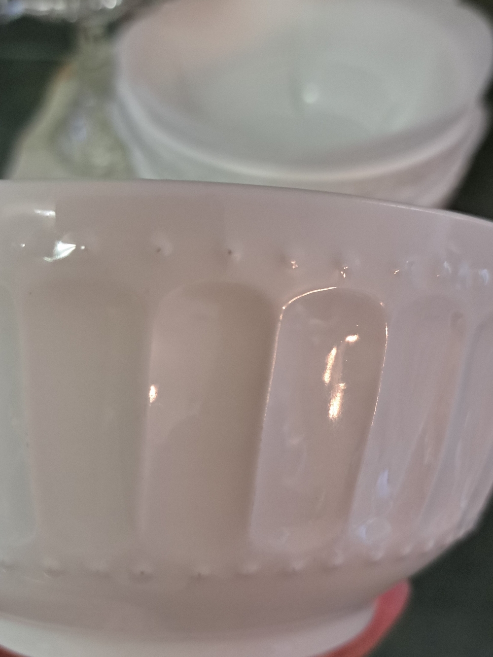 Vintage Gibson White Ceramic Fluted Decorative Bowl